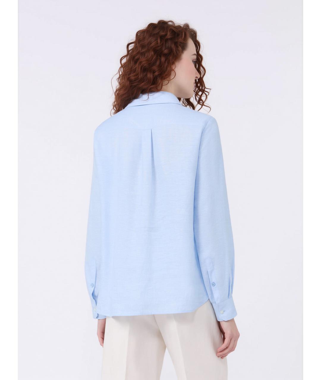 WEEKEND MAX MARA Голубая льняная рубашка, фото 3