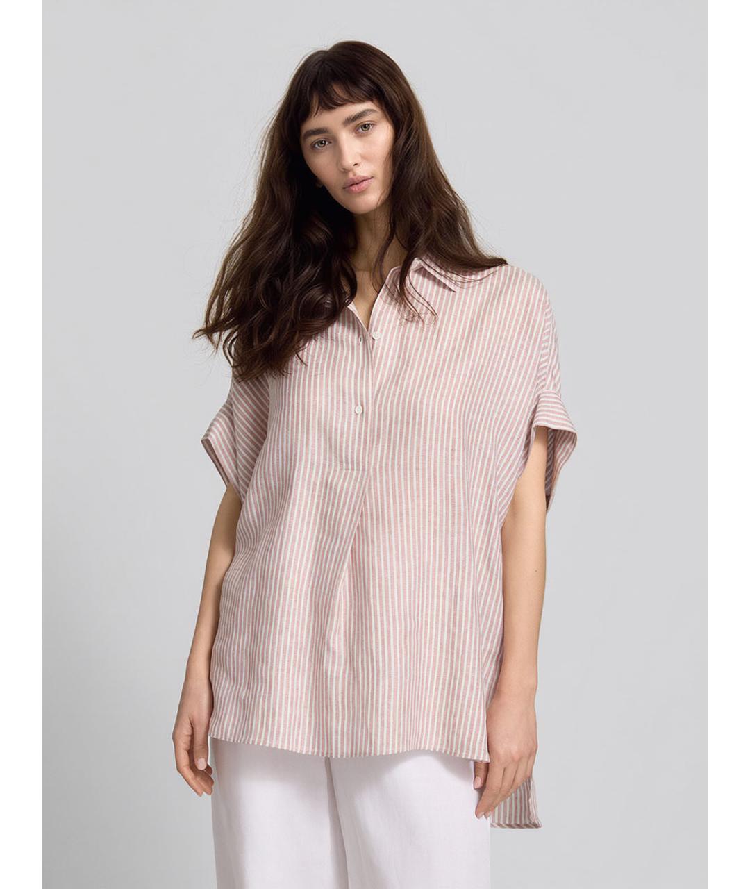 WEEKEND MAX MARA Розовая льняная рубашка, фото 3