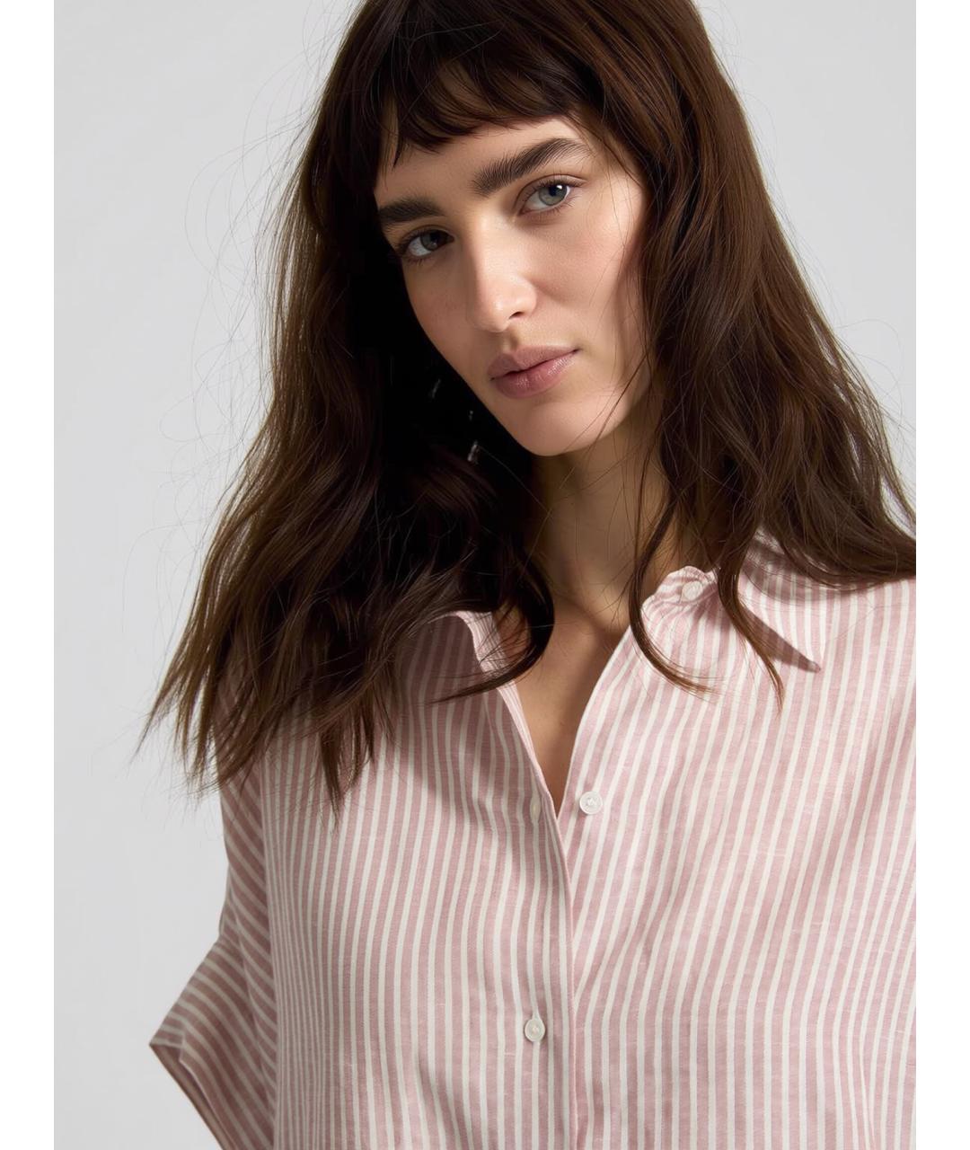 WEEKEND MAX MARA Розовая льняная рубашка, фото 6
