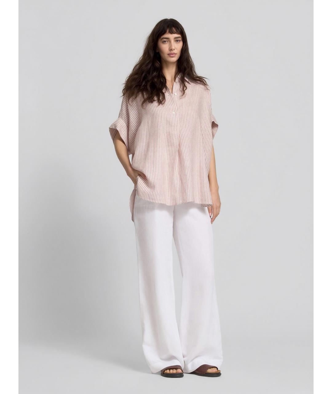 WEEKEND MAX MARA Розовая льняная рубашка, фото 2