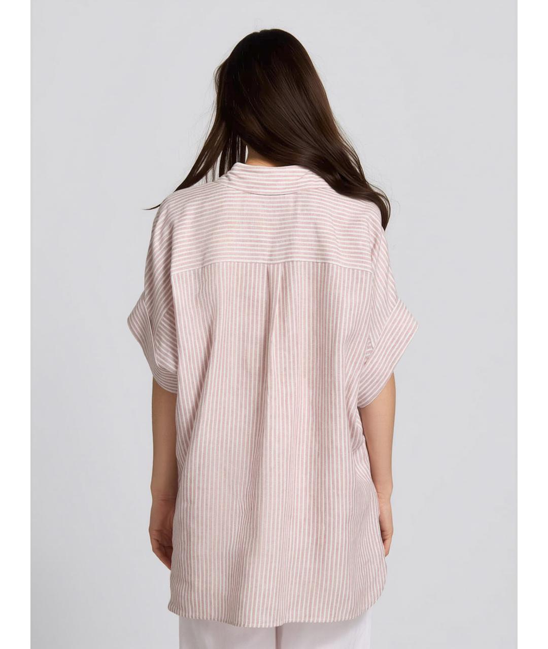 WEEKEND MAX MARA Розовая льняная рубашка, фото 5