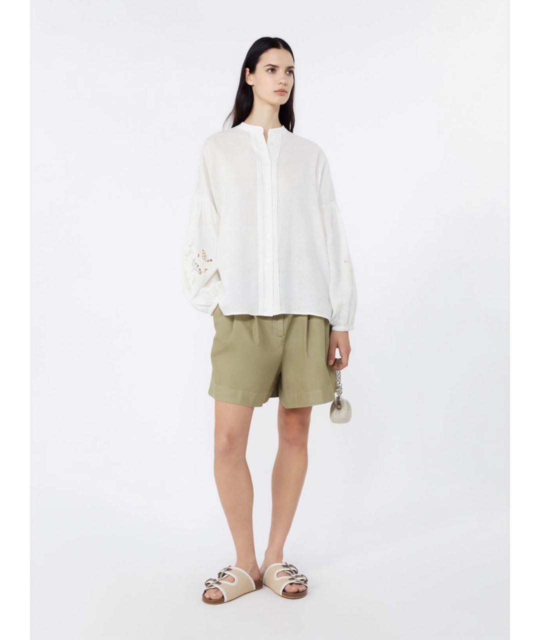 WEEKEND MAX MARA Белая льняная рубашка, фото 2