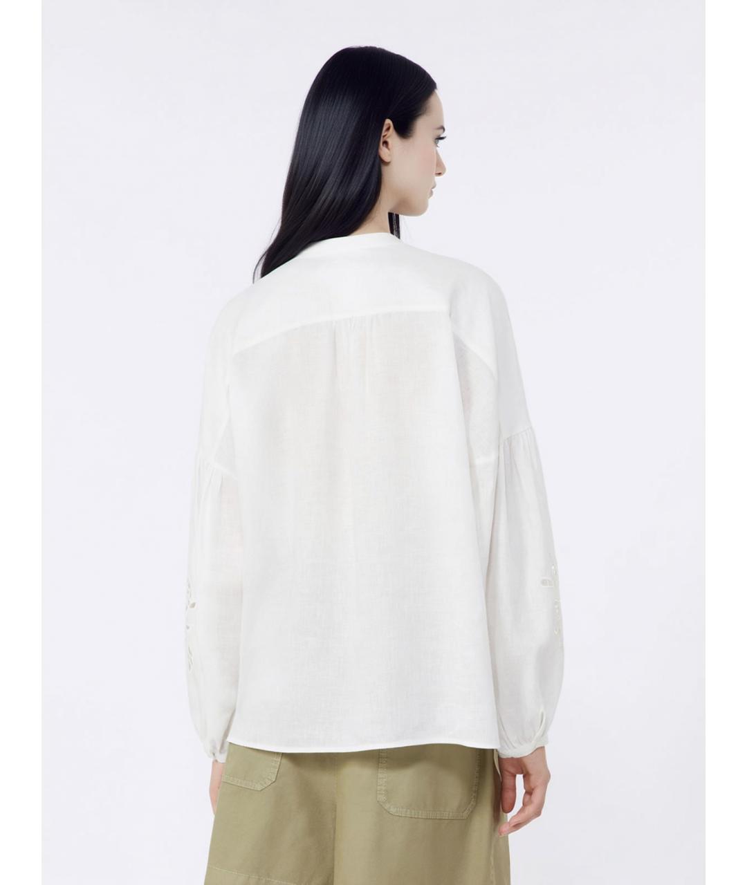 WEEKEND MAX MARA Белая льняная рубашка, фото 4