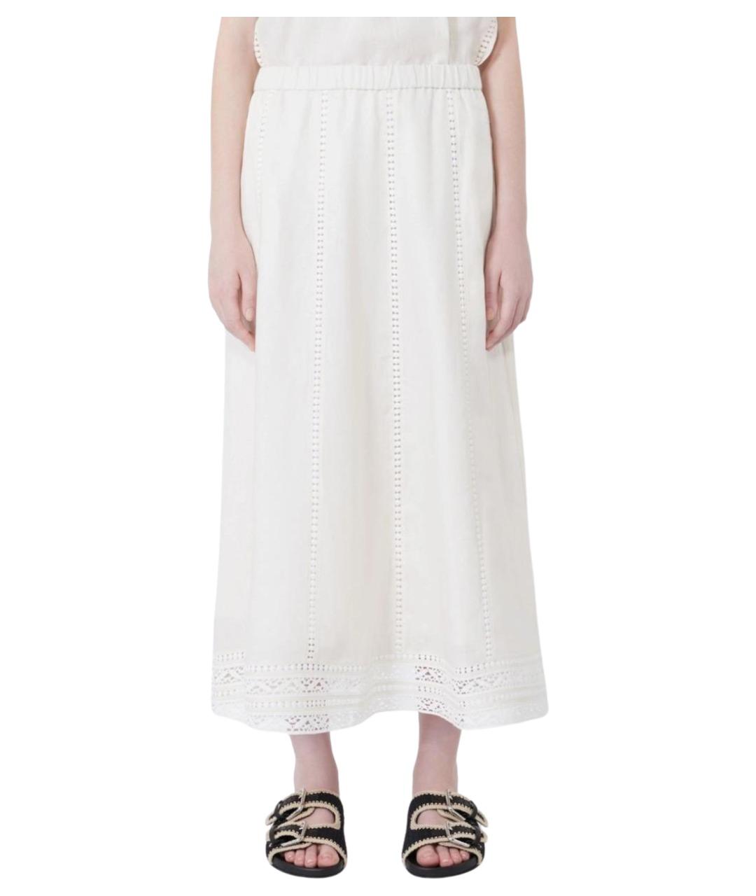 WEEKEND MAX MARA Белая льняная юбка макси, фото 1