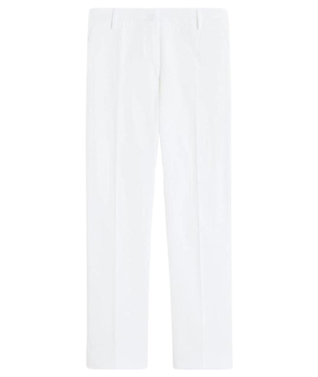 WEEKEND MAX MARA Белые хлопковые прямые брюки, фото 1