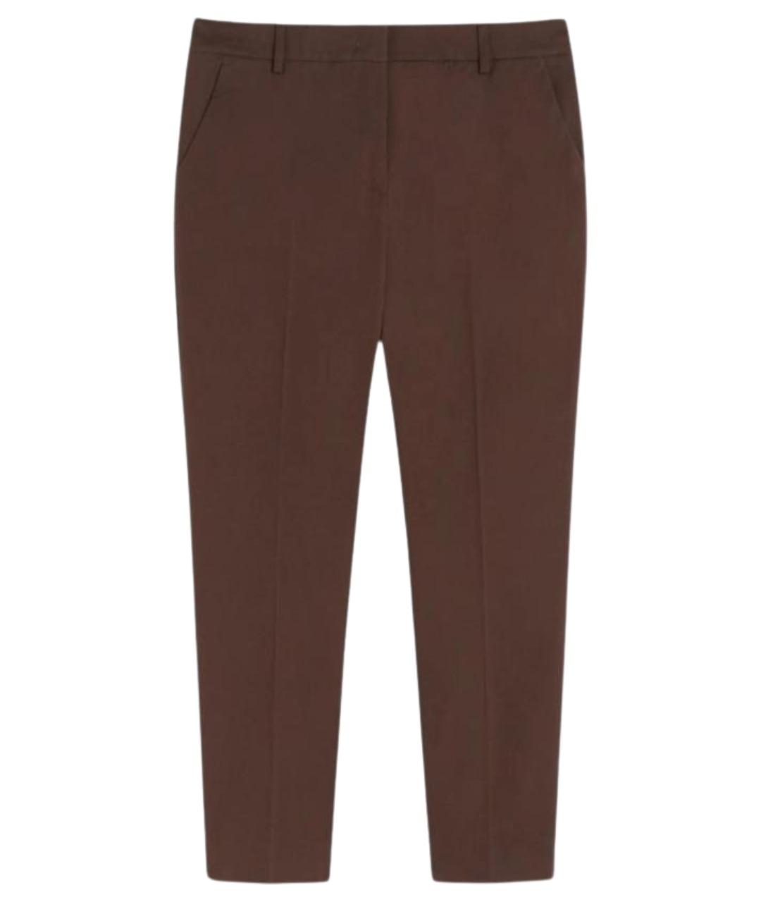 WEEKEND MAX MARA Коричневые хлопковые прямые брюки, фото 1