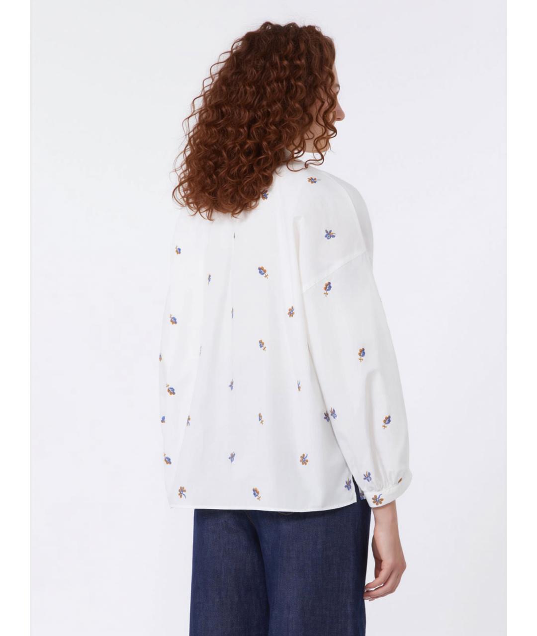 WEEKEND MAX MARA Белая хлопковая рубашка, фото 4