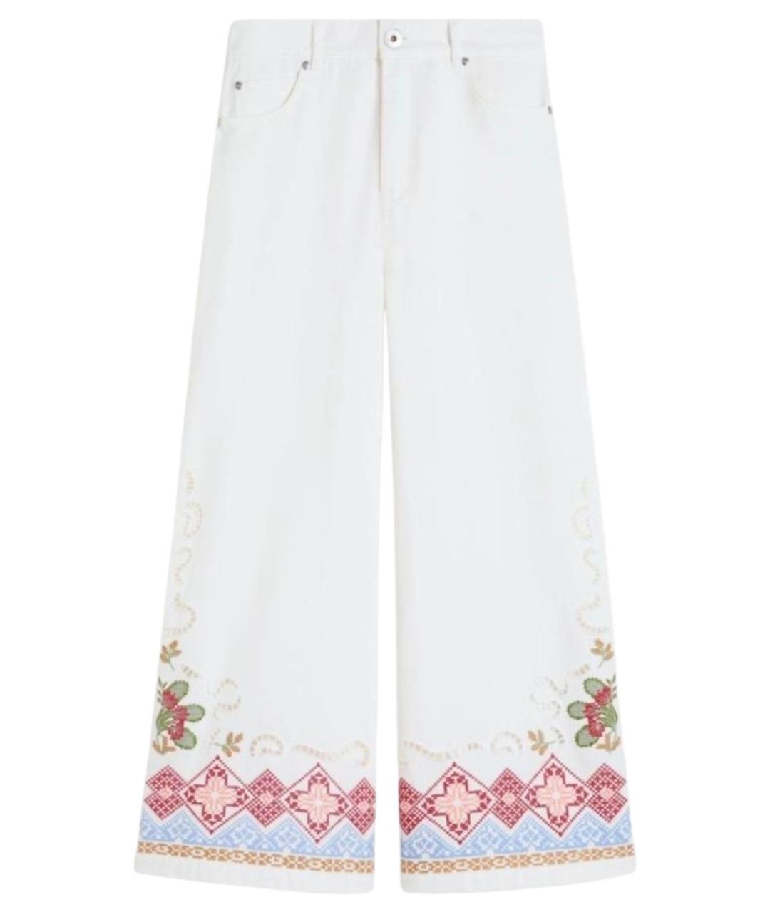 WEEKEND MAX MARA Белые хлопковые брюки широкие, фото 1