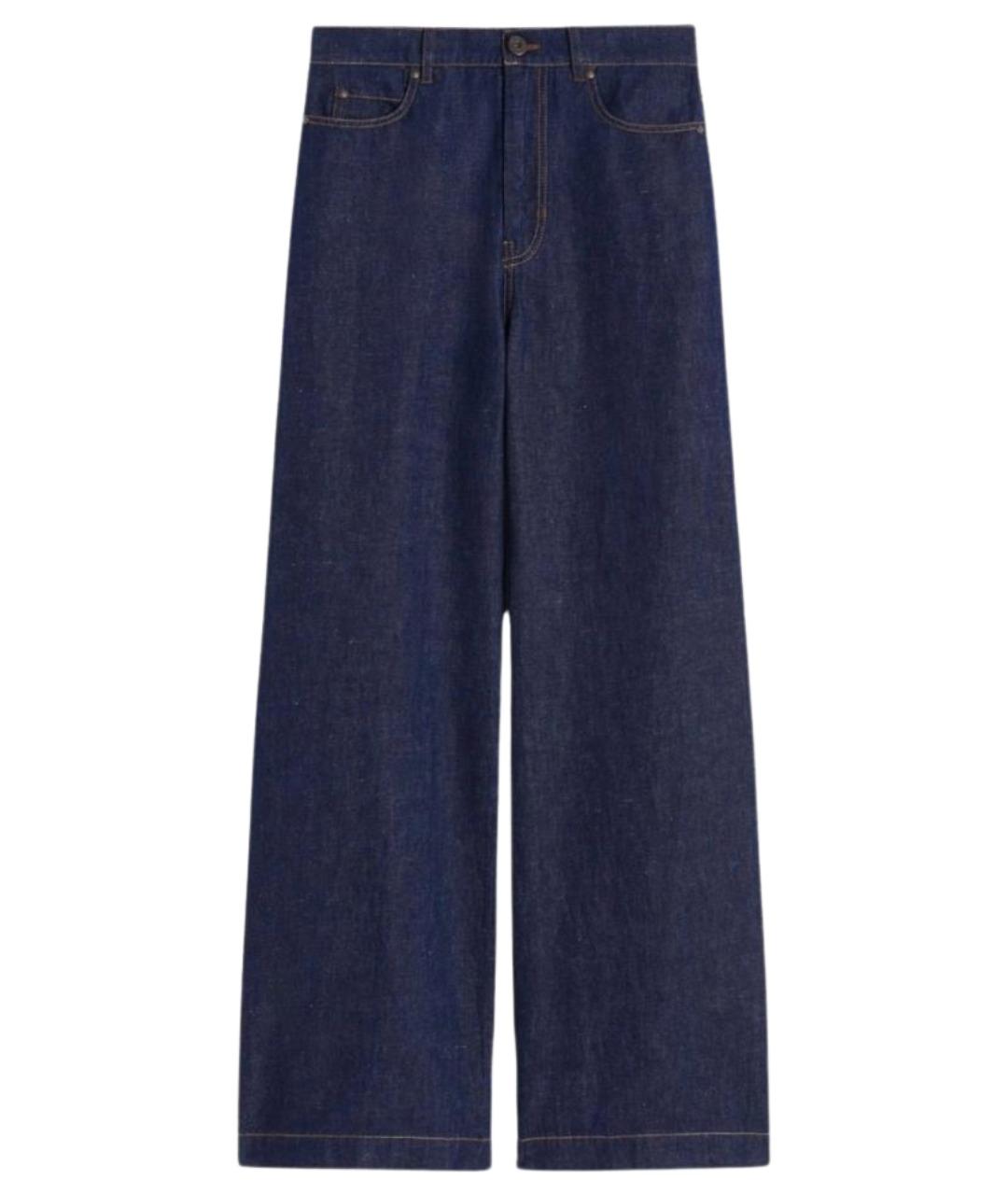 WEEKEND MAX MARA Синие хлопковые брюки широкие, фото 1