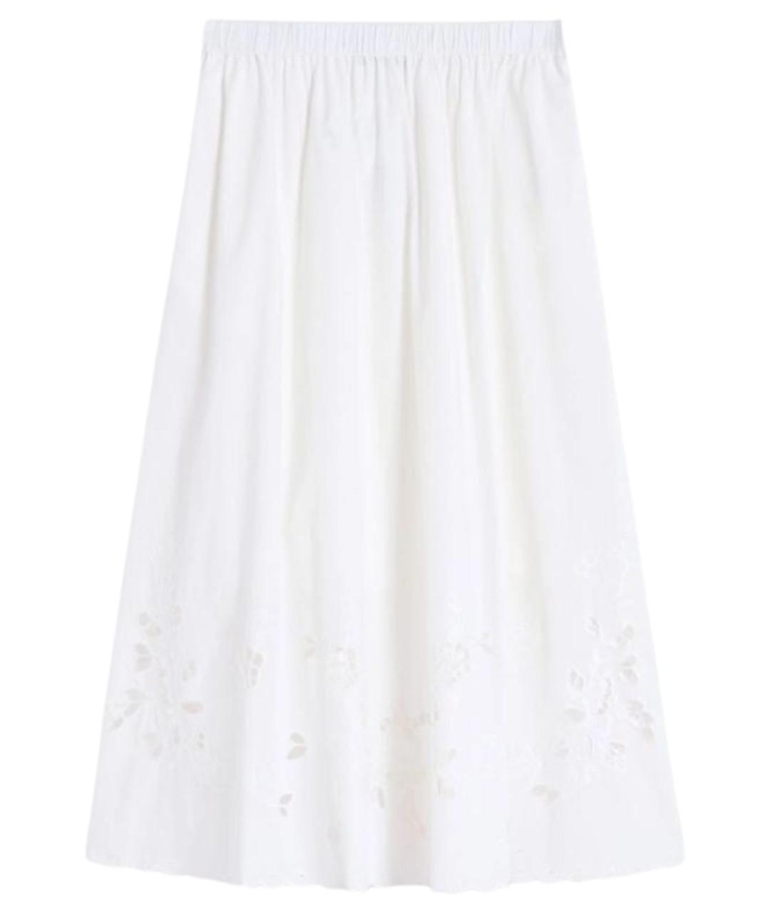 WEEKEND MAX MARA Белая хлопковая юбка миди, фото 1