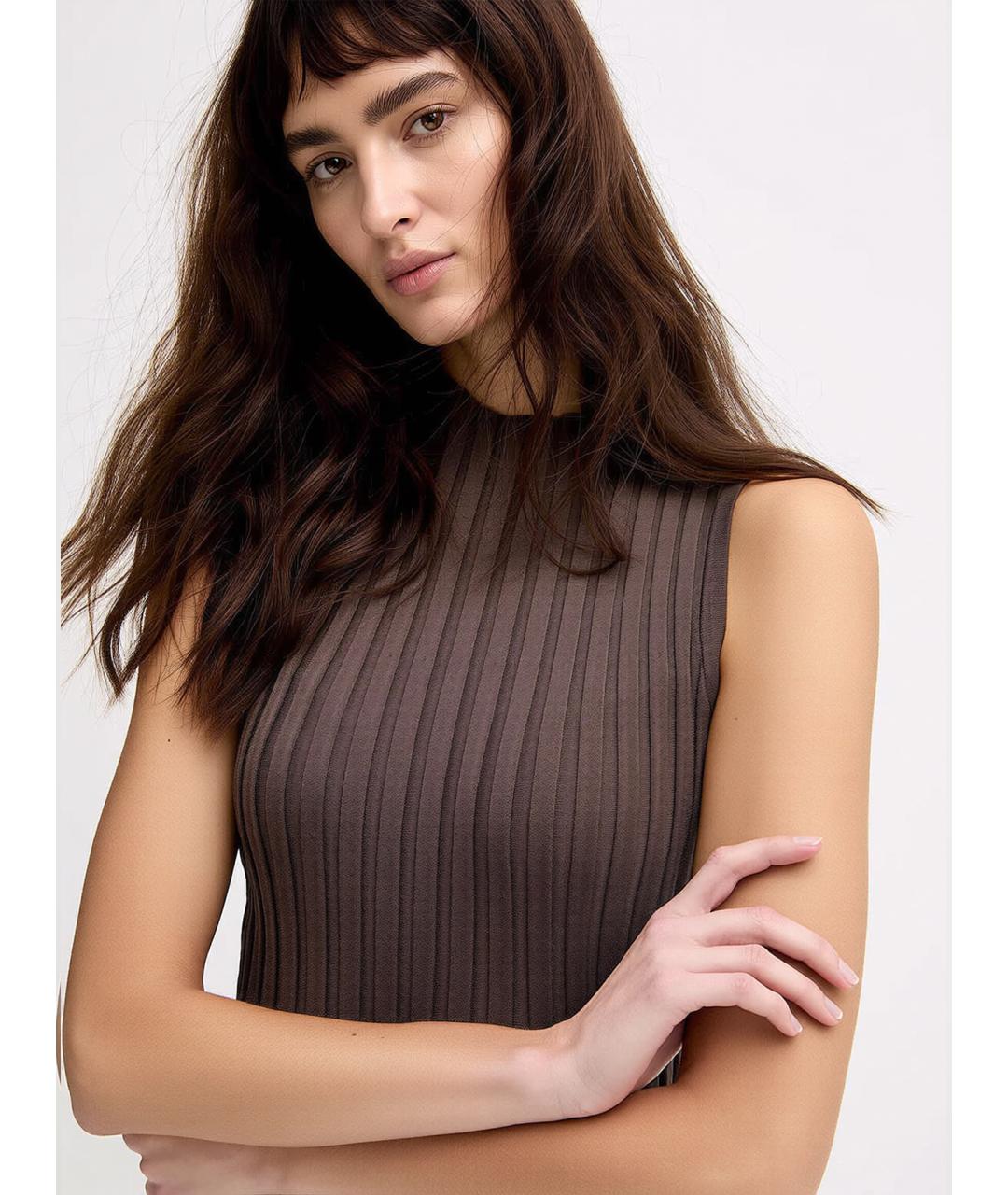 WEEKEND MAX MARA Коричневая вискозная блузы, фото 2