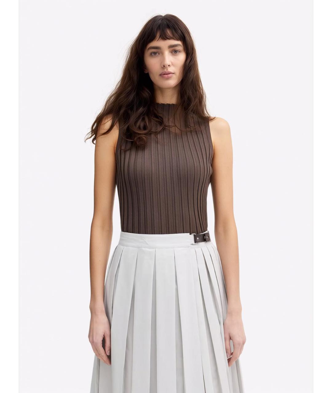 WEEKEND MAX MARA Коричневая вискозная блузы, фото 3