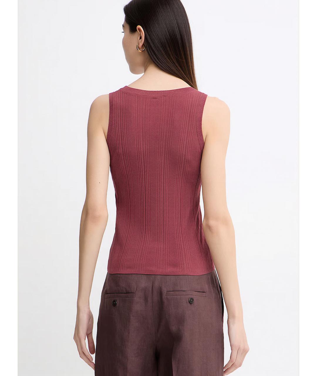 WEEKEND MAX MARA Бордовая вискозная футболка, фото 3