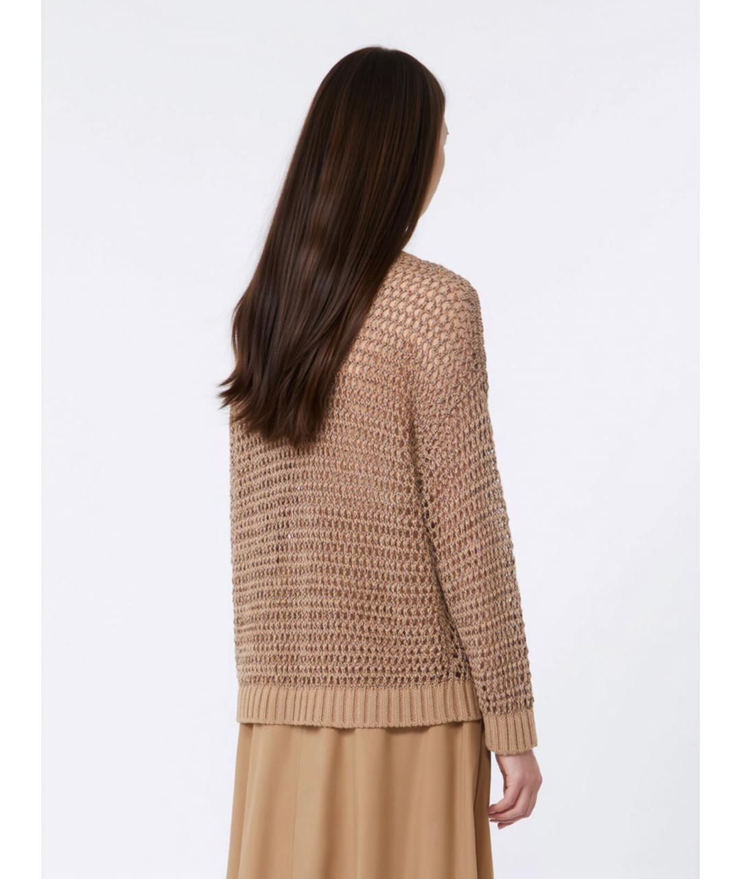 WEEKEND MAX MARA Коричневый льняной джемпер / свитер, фото 4