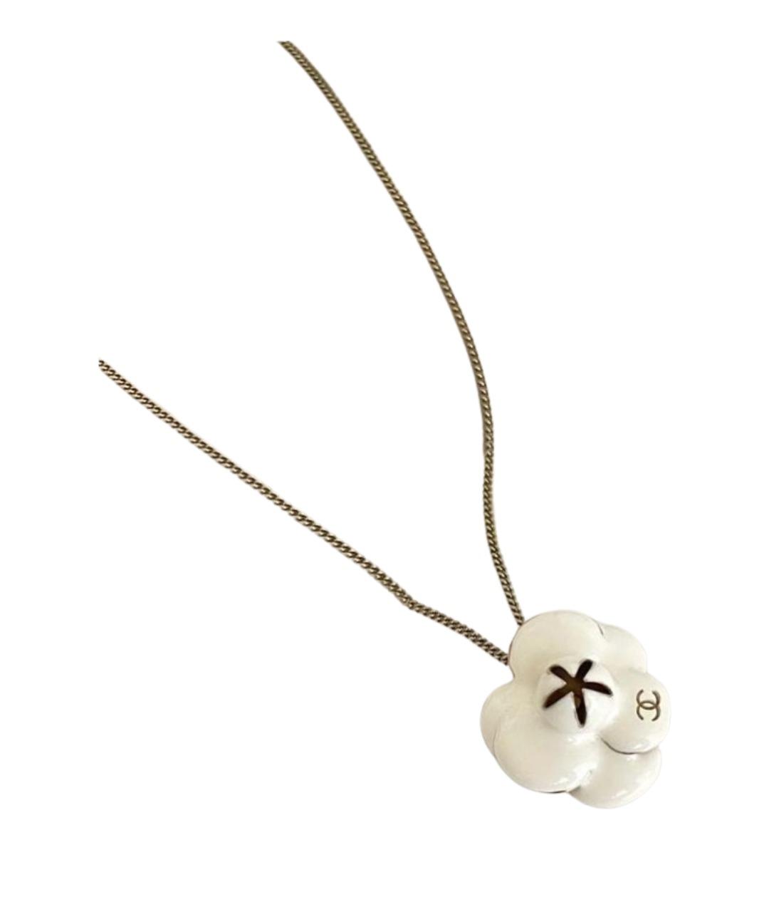 CHANEL Белое металлическое колье, фото 1