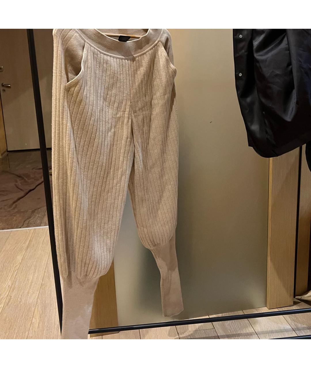LORO PIANA Бежевые кашемировые брюки узкие, фото 4
