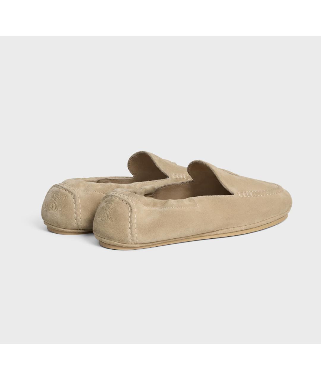 CELINE Бежевые замшевые лоферы, фото 2