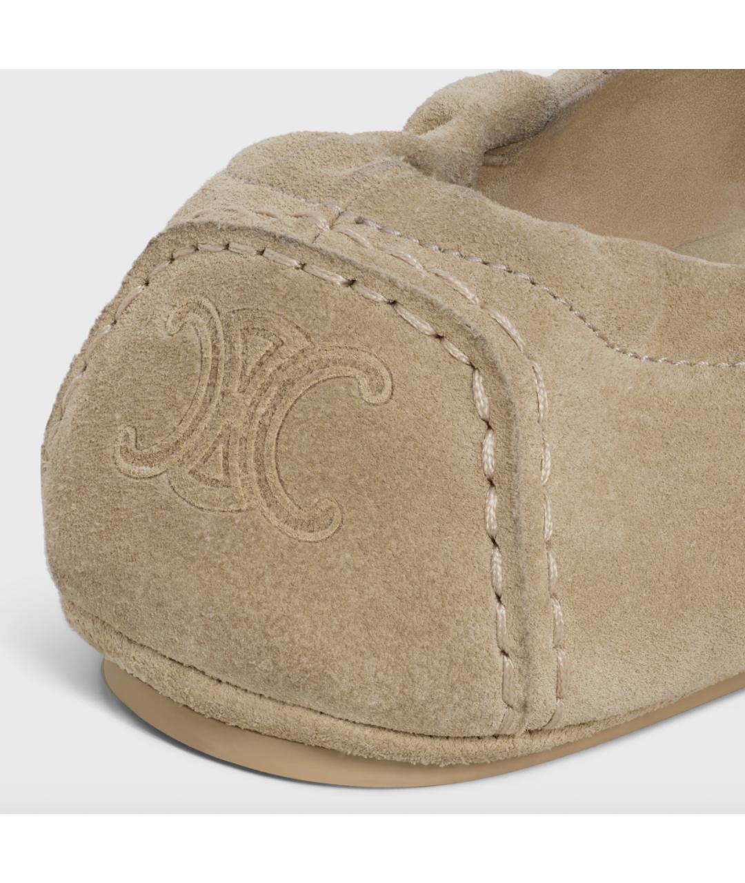 CELINE Бежевые замшевые лоферы, фото 6