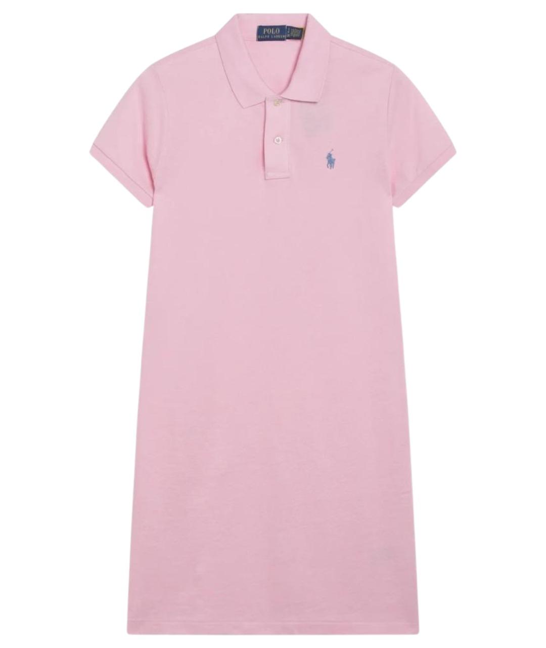 POLO RALPH LAUREN Розовое хлопковое повседневное платье, фото 1