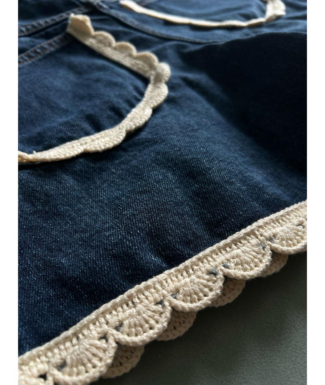 MAJE Темно-синие хлопковые шорты, фото 4