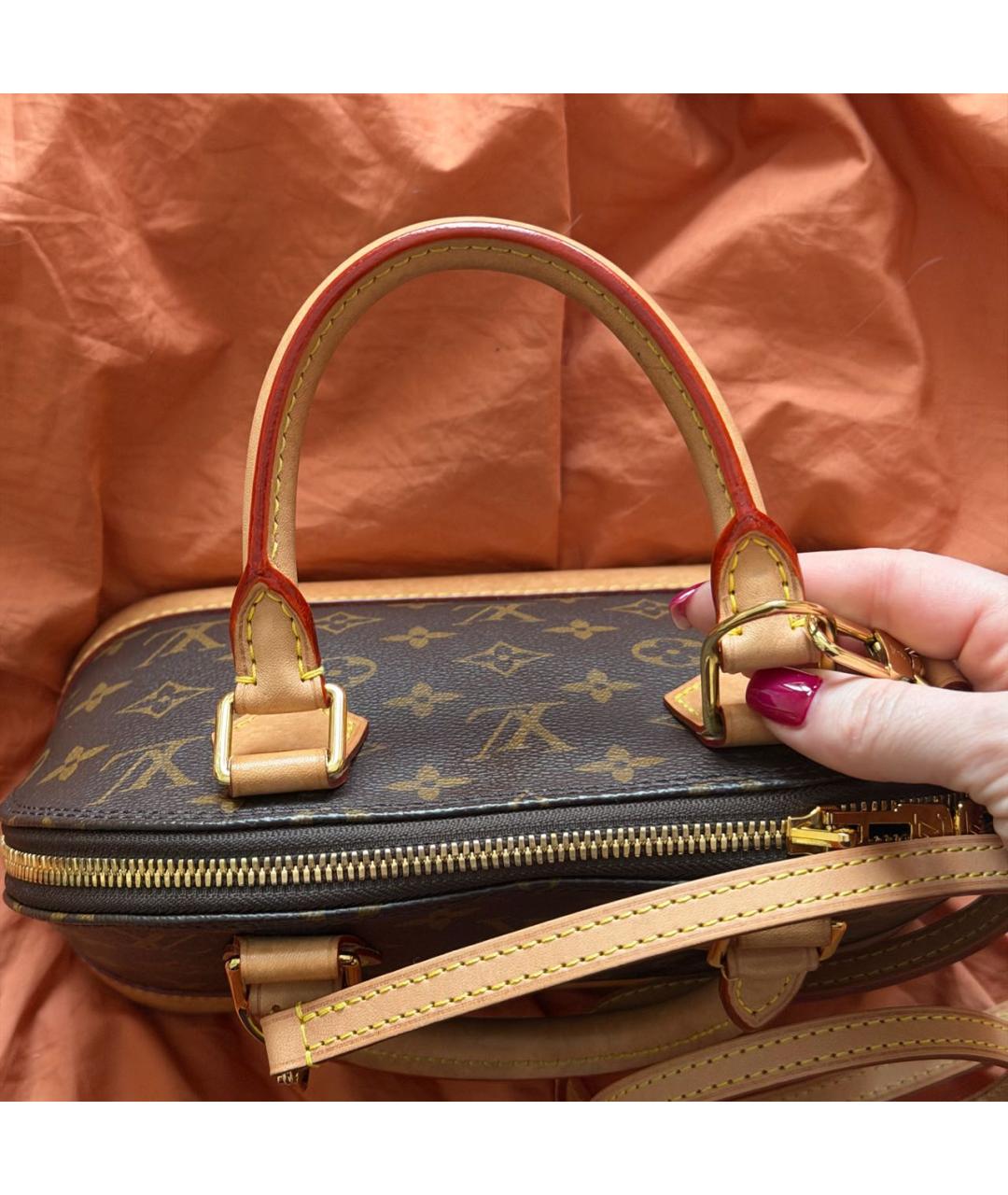 LOUIS VUITTON Коричневая сумка с короткими ручками, фото 7