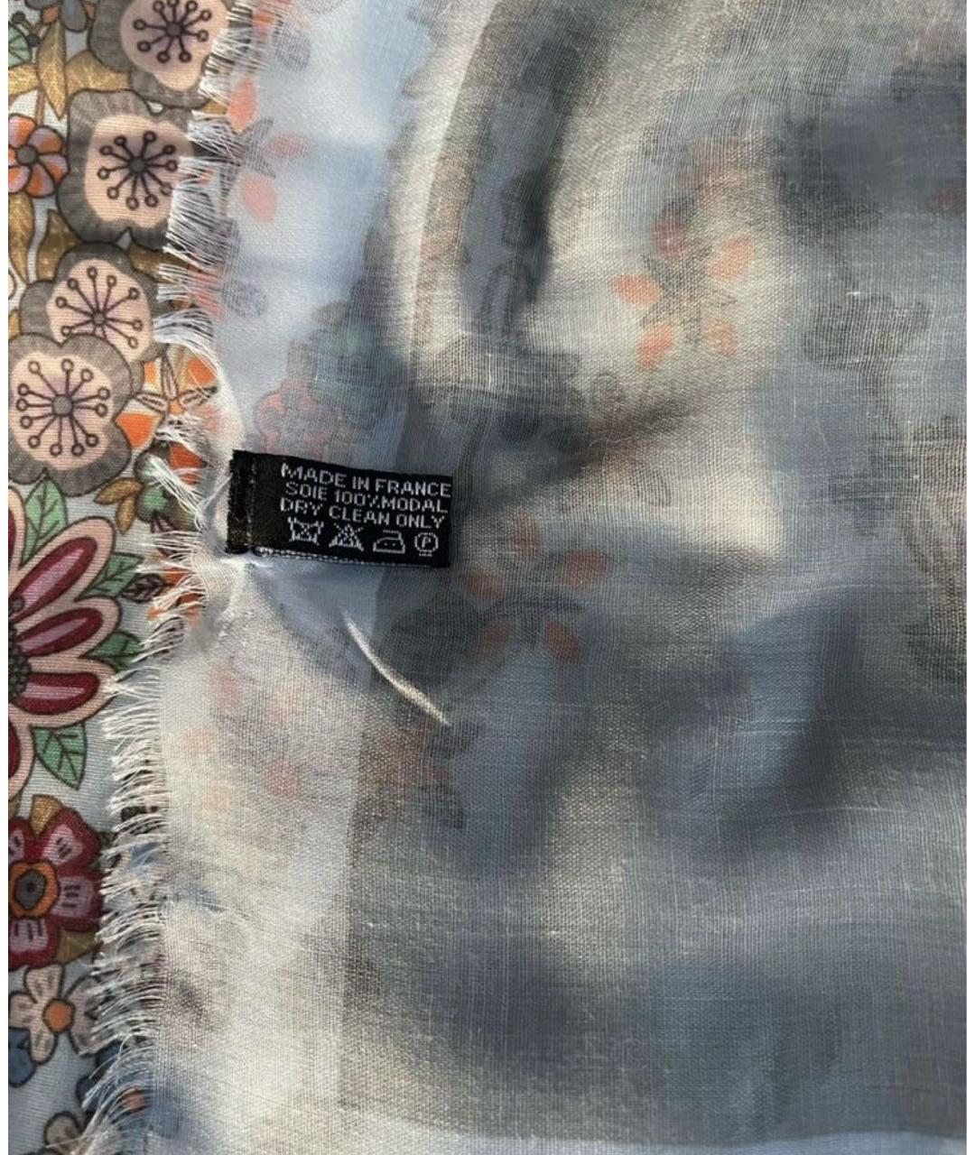 HERMES Голубой шерстяной платок, фото 1