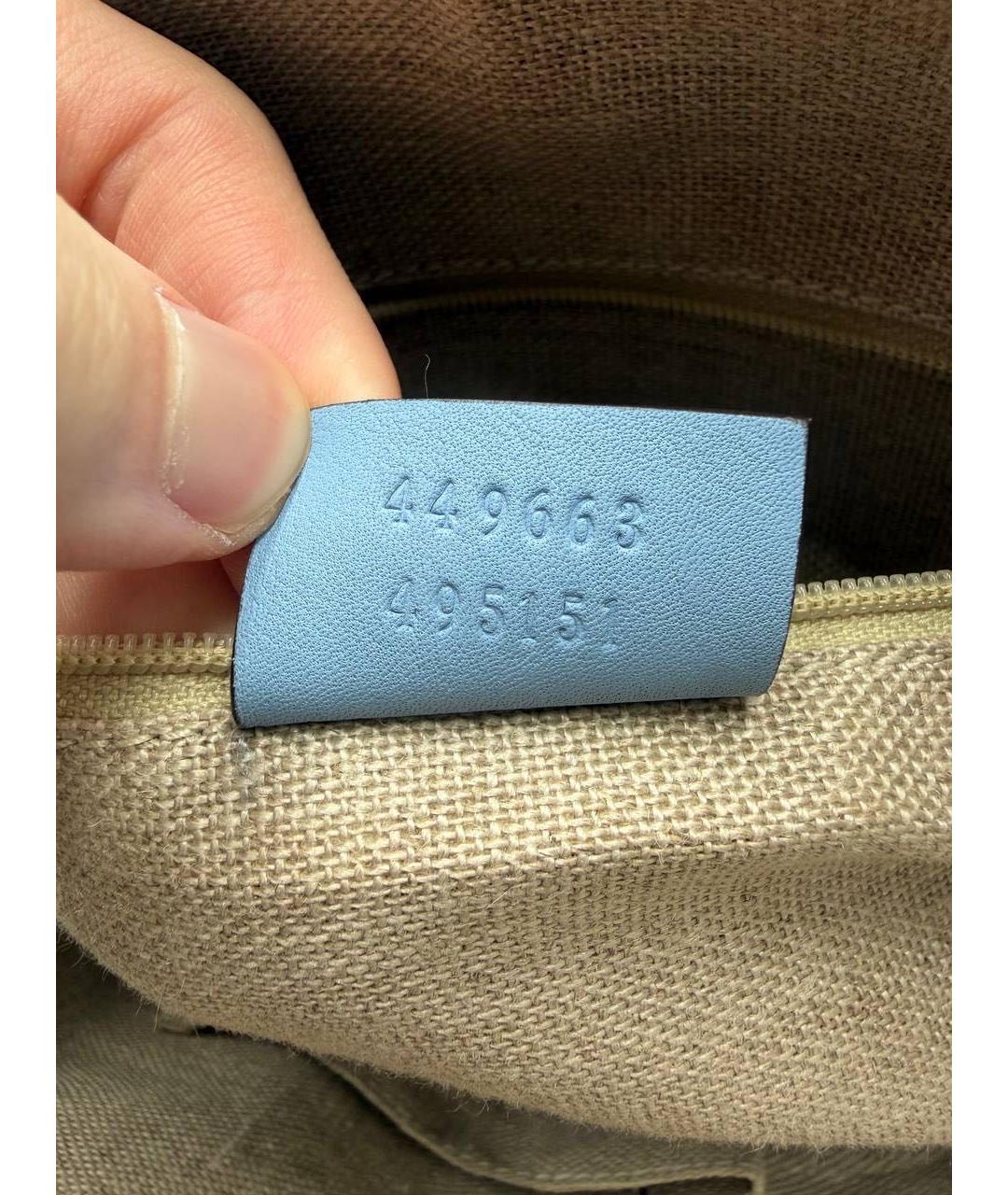 GUCCI Голубая кожаная сумка с короткими ручками, фото 6