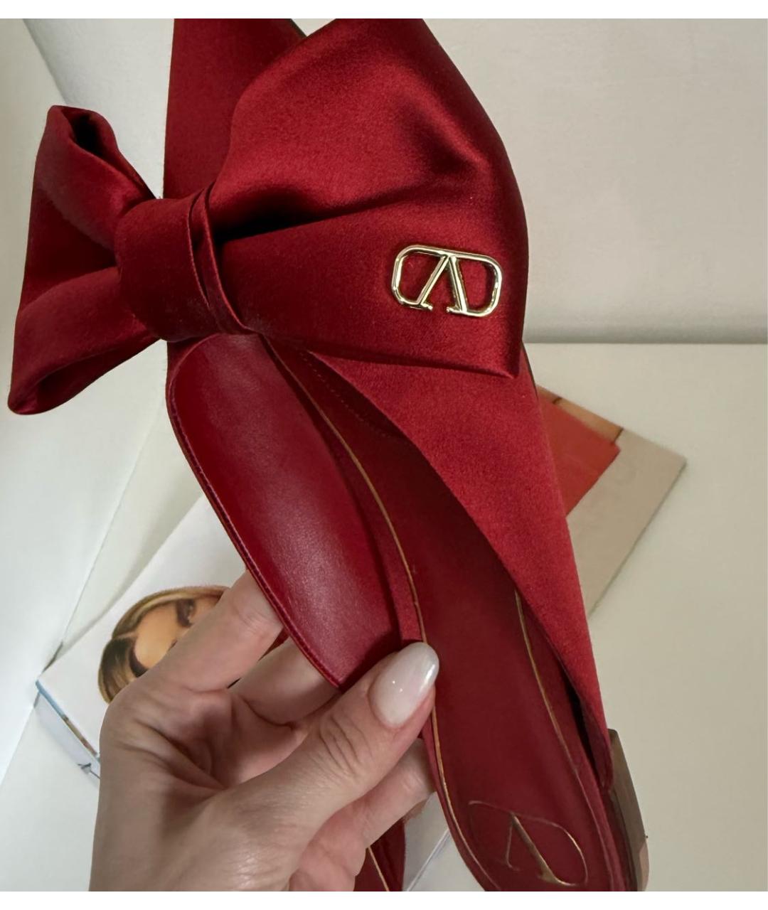 VALENTINO Красные текстильные мюли, фото 6