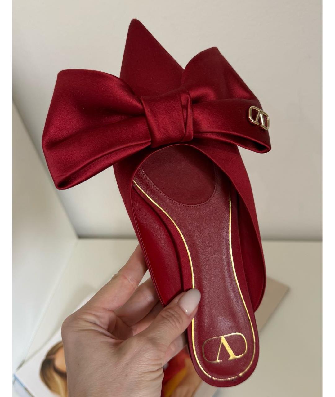 VALENTINO Красные текстильные мюли, фото 3