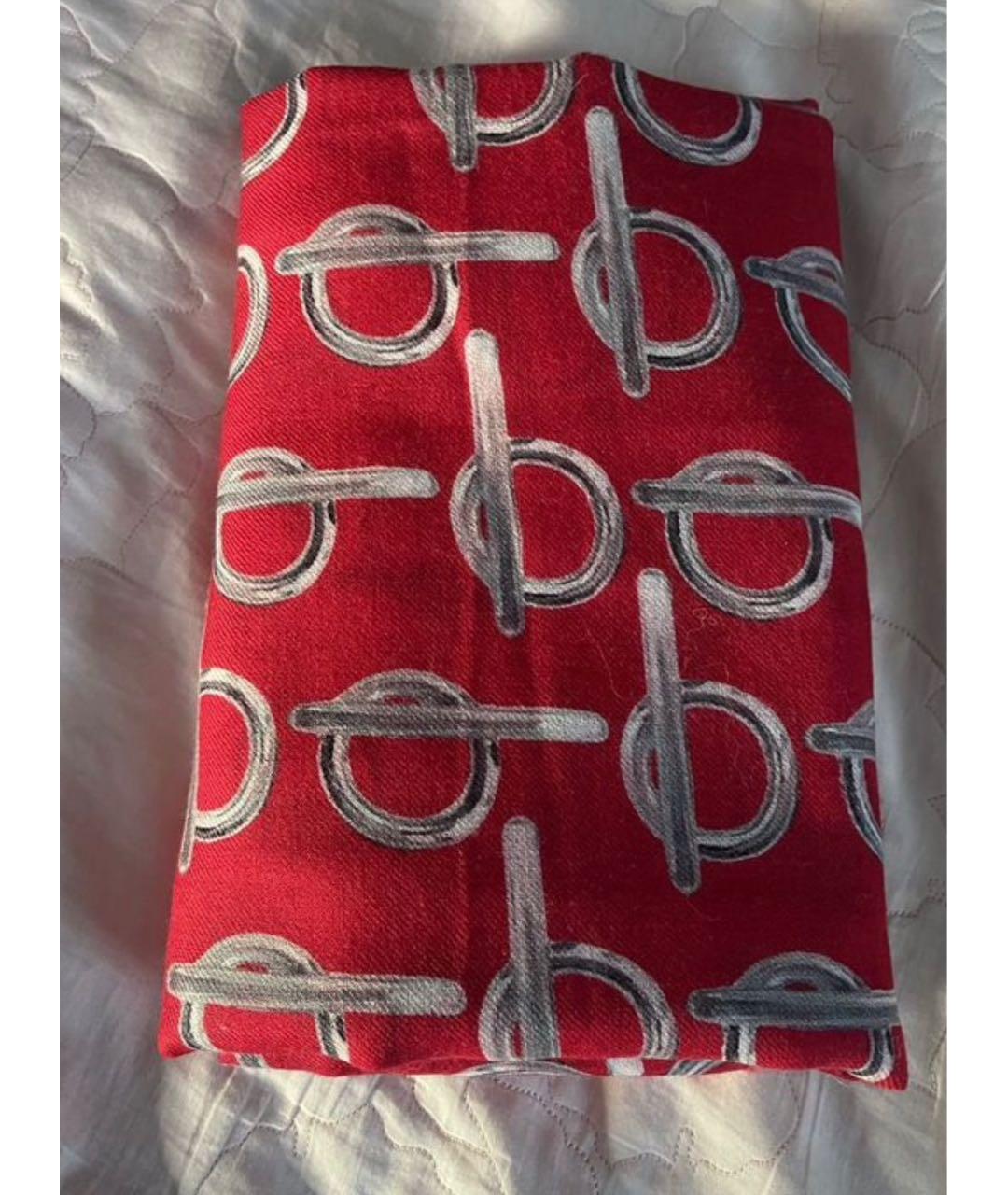 BURBERRY Красный кашемировый платок, фото 3