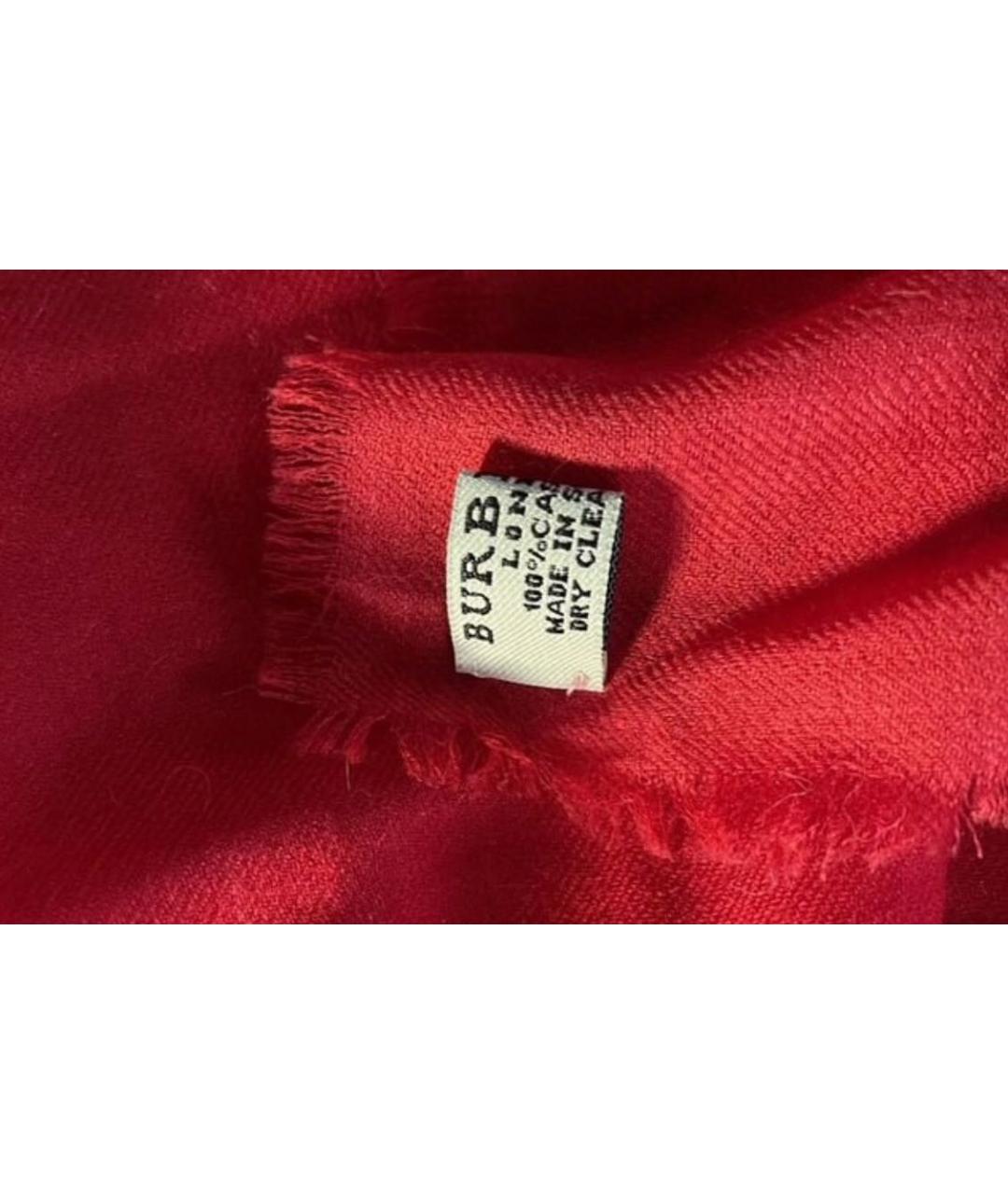 BURBERRY Красный кашемировый платок, фото 4