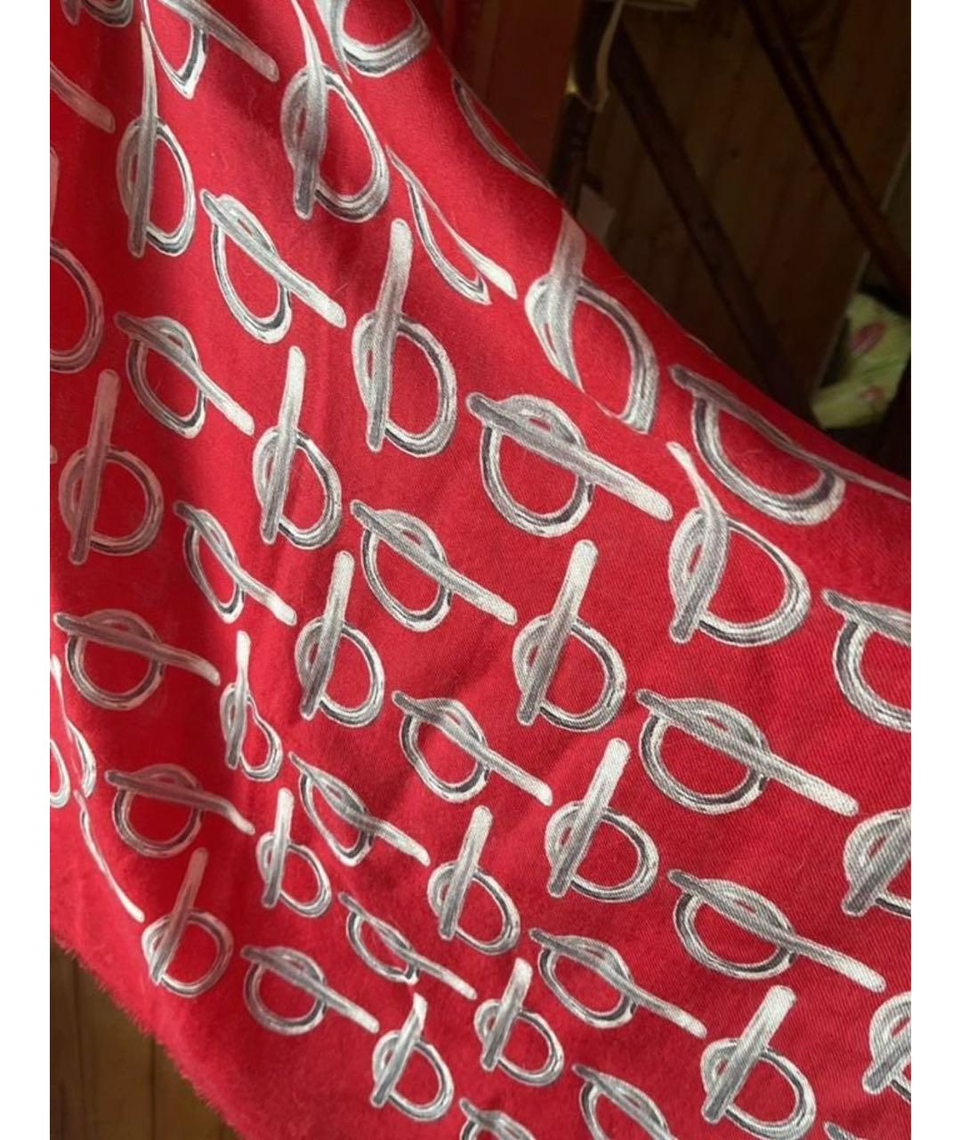 BURBERRY Красный кашемировый платок, фото 6