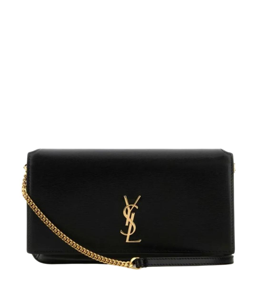 SAINT LAURENT Черная кожаная сумка через плечо, фото 1