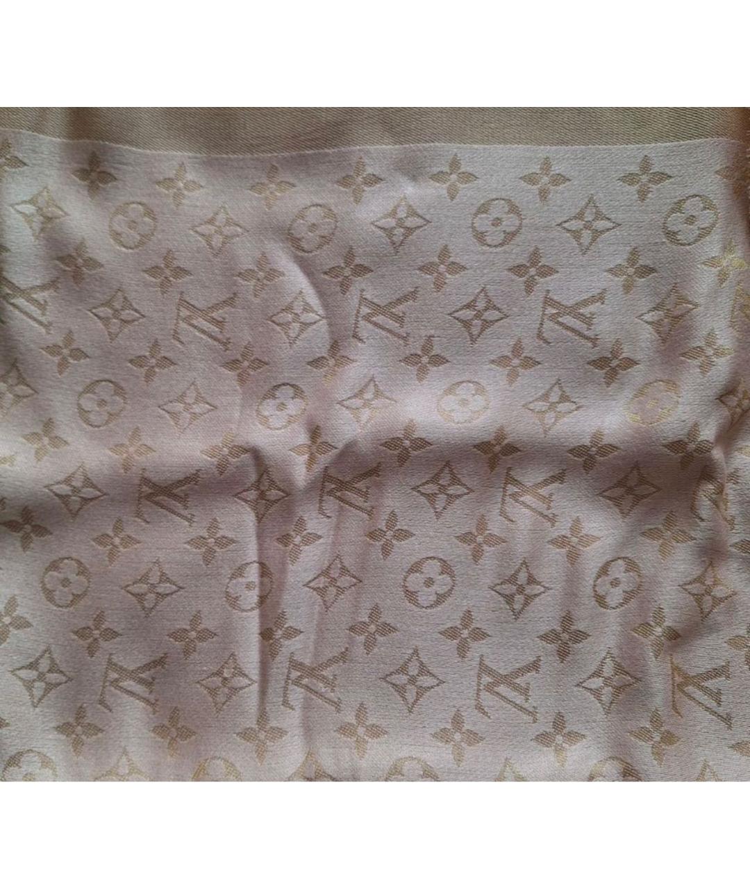 LOUIS VUITTON Розовый шелковый платок, фото 4