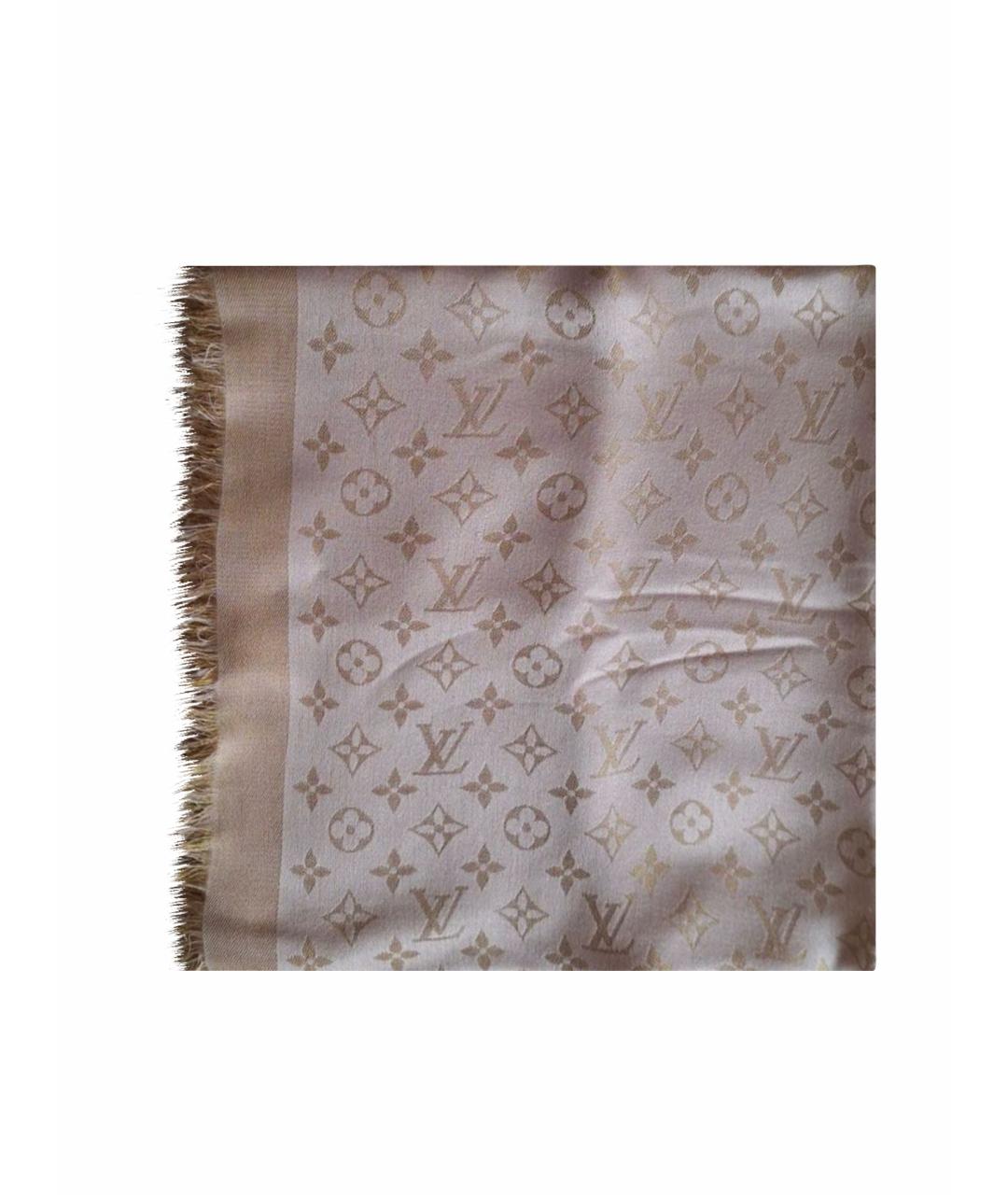 LOUIS VUITTON Розовый шелковый платок, фото 1