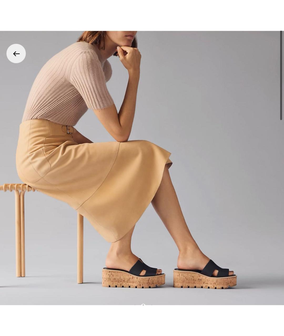 HERMES Черные кожаные сандалии, фото 5