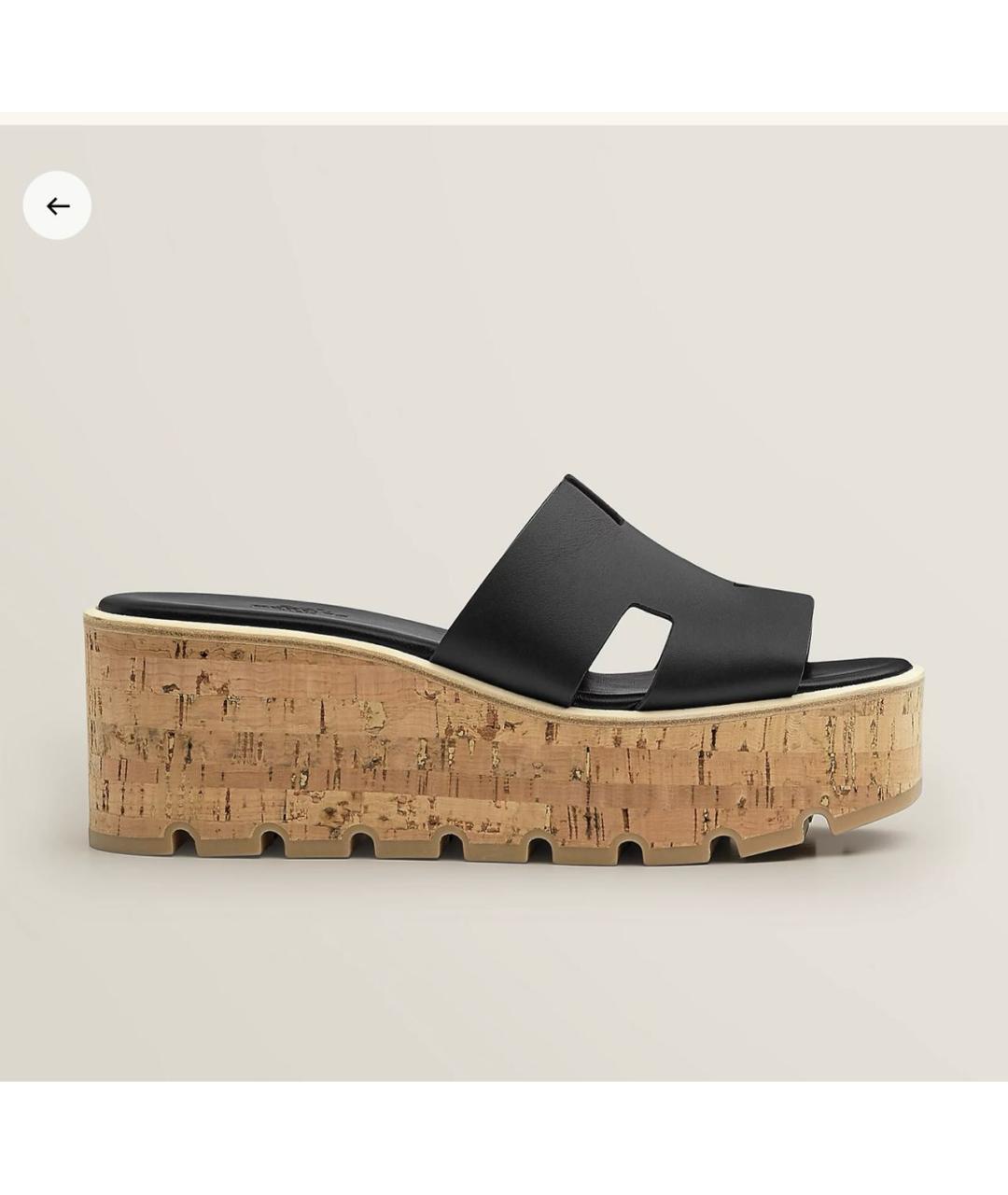 HERMES Черные кожаные сандалии, фото 6