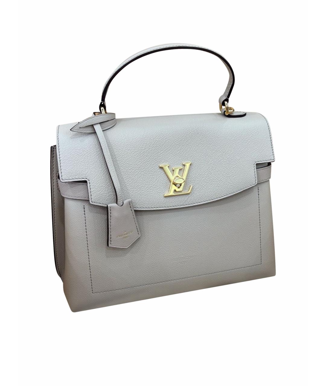 LOUIS VUITTON Бежевая кожаная сумка с короткими ручками, фото 1