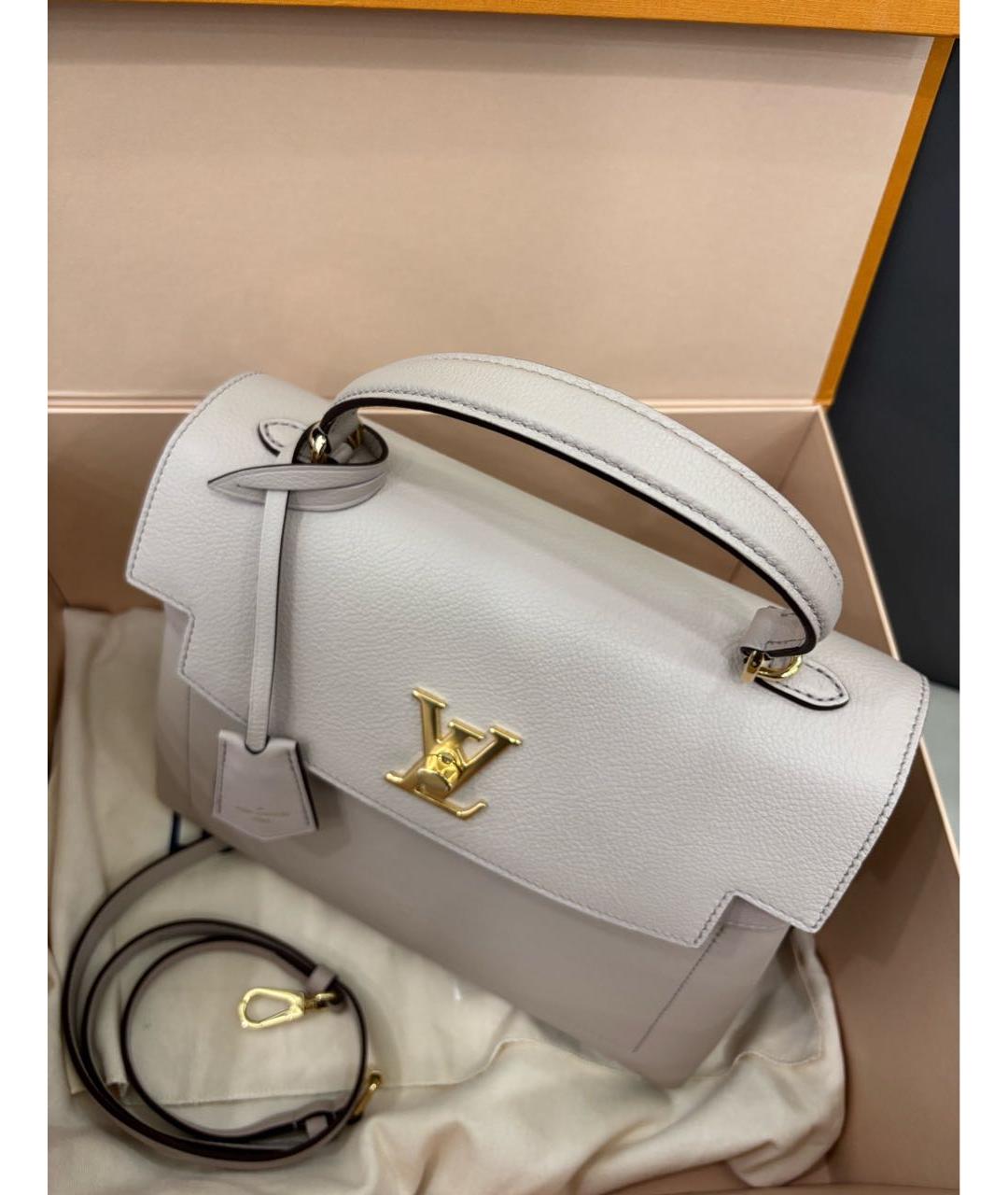 LOUIS VUITTON Бежевая кожаная сумка с короткими ручками, фото 6