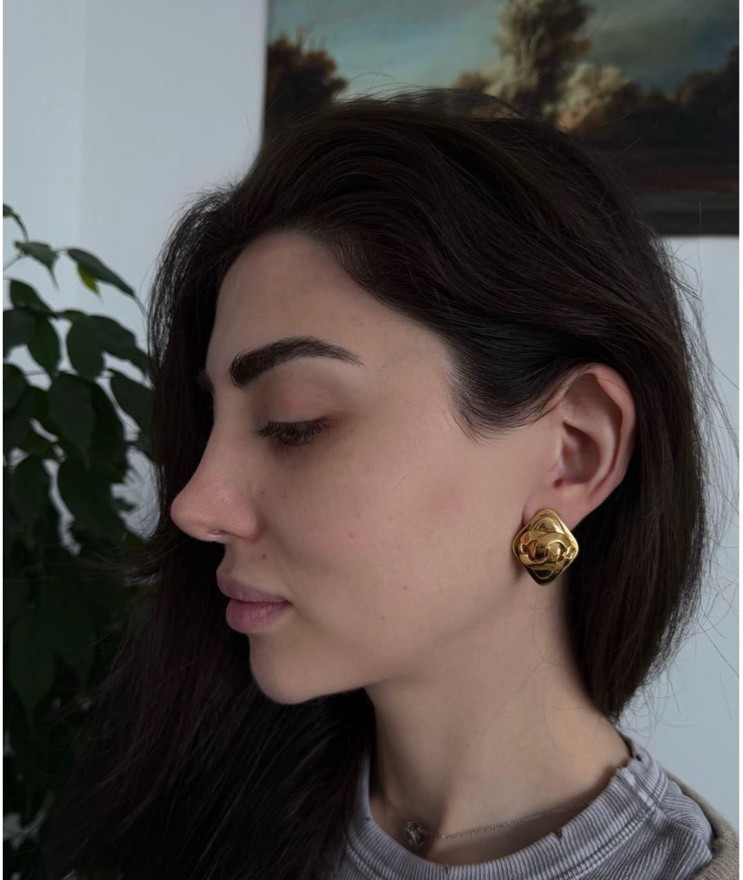 CHANEL Золотые позолоченные клипсы, фото 4