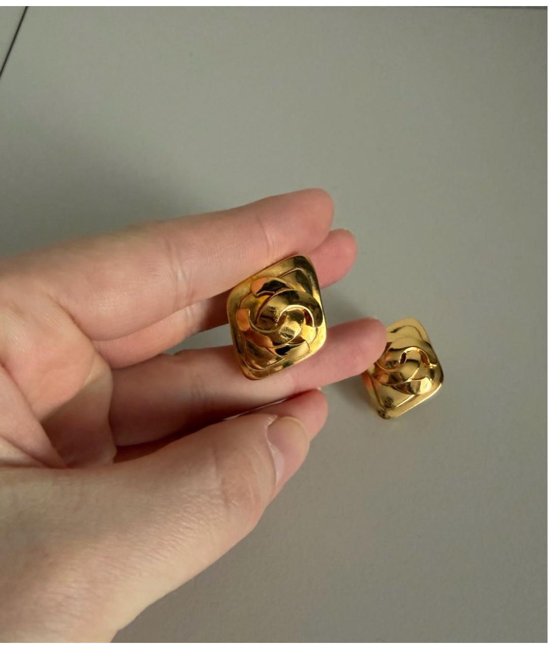 CHANEL Золотые позолоченные клипсы, фото 3