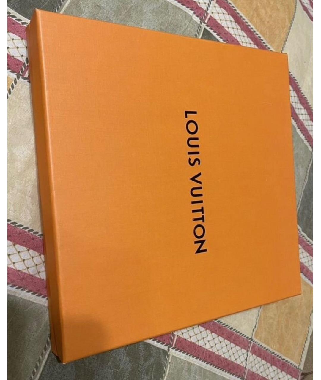 LOUIS VUITTON Серый шелковый платок, фото 4