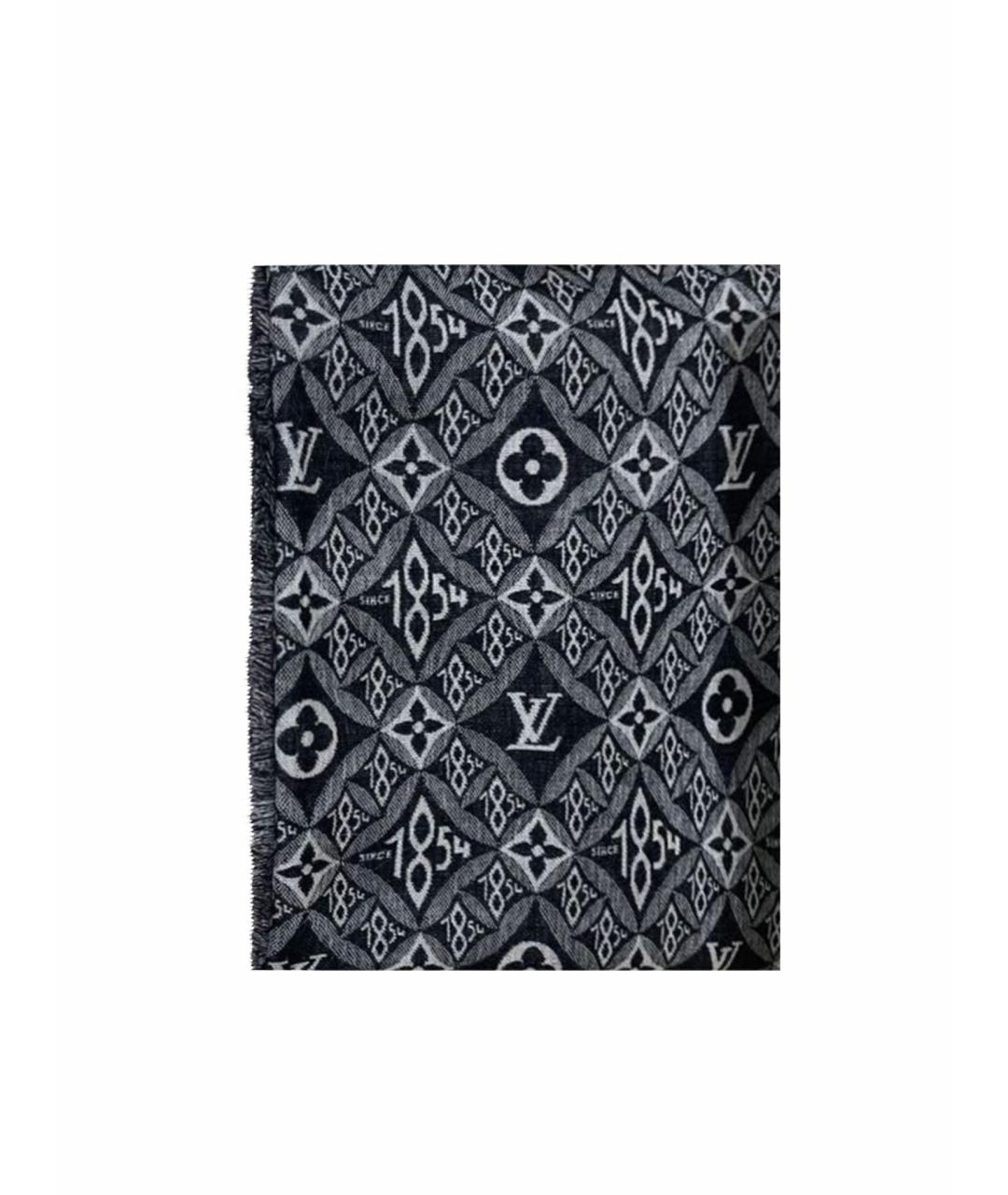 LOUIS VUITTON Серый шелковый платок, фото 1