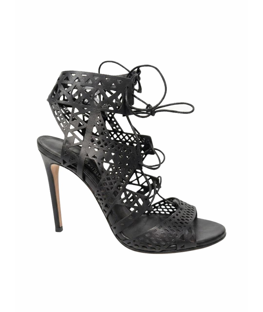 CASADEI Черные кожаные босоножки, фото 1