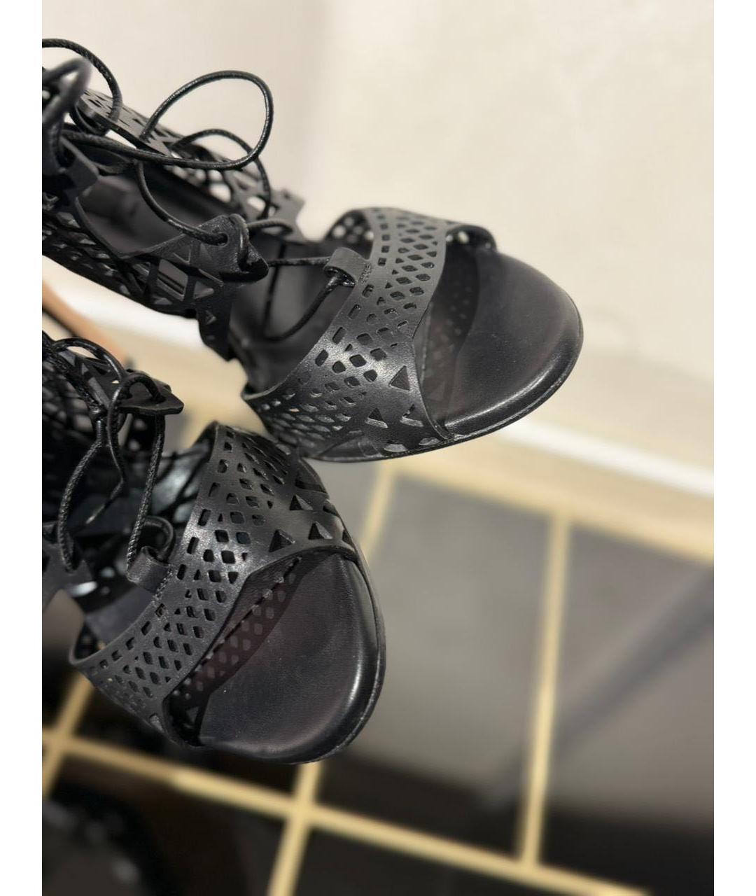 CASADEI Черные кожаные босоножки, фото 6