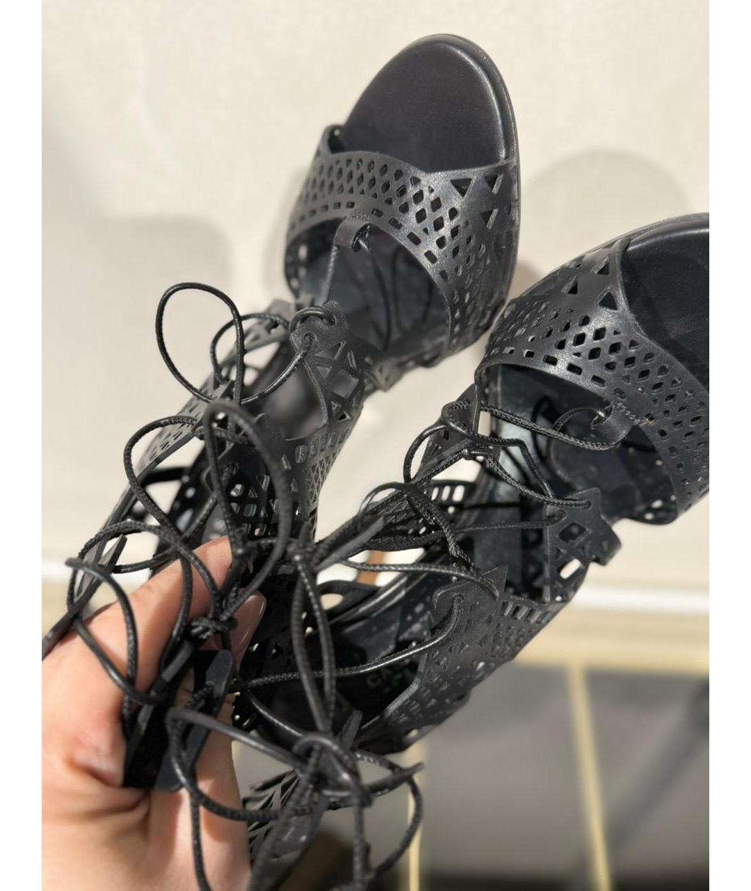 CASADEI Черные кожаные босоножки, фото 2