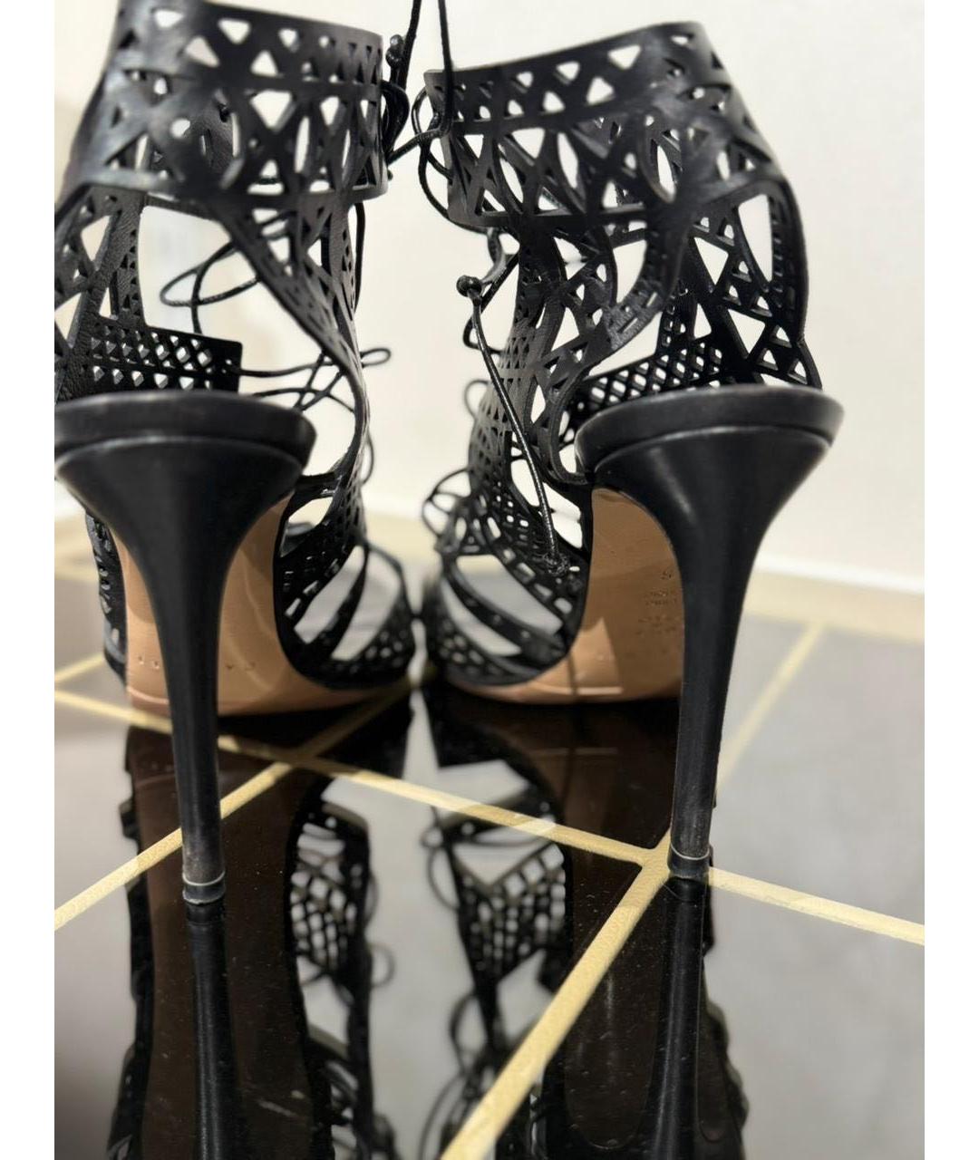 CASADEI Черные кожаные босоножки, фото 4