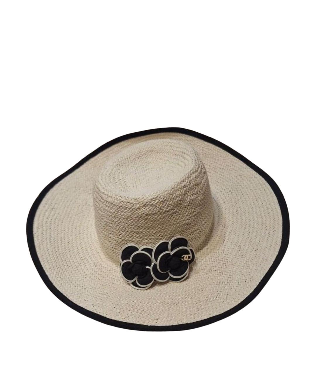 CHANEL Бежевая соломенная шляпа, фото 1