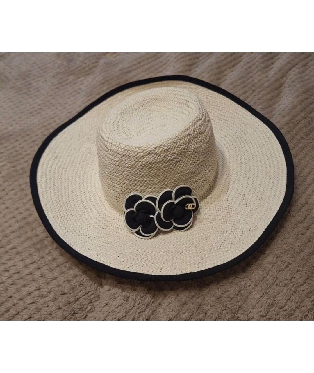 CHANEL Бежевая соломенная шляпа, фото 3