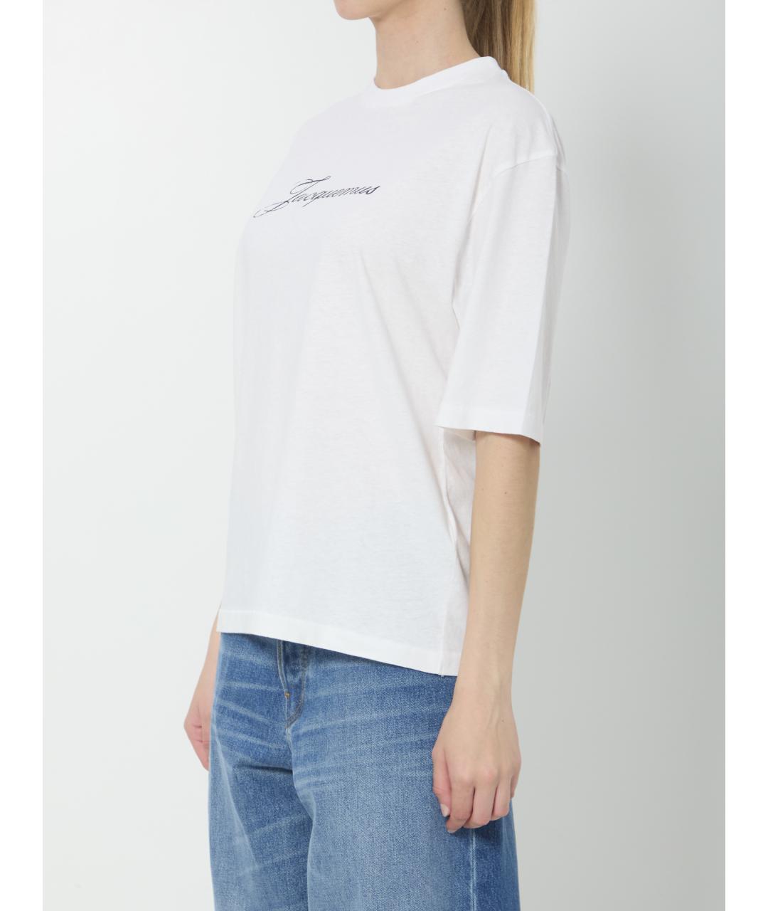 JACQUEMUS Белая хлопковая футболка, фото 2